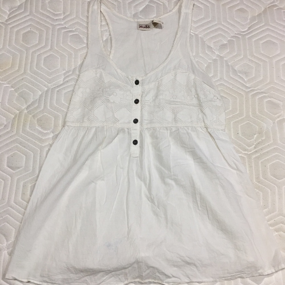 Mudd White Flowy Summer Dress (M)